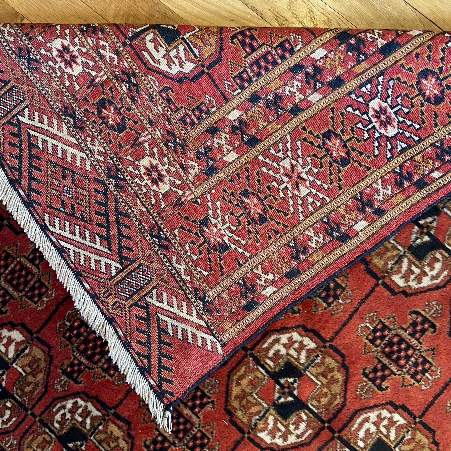 Turkmen Bokhara, 3' 11 x 5' 10 Vintage Red Brown