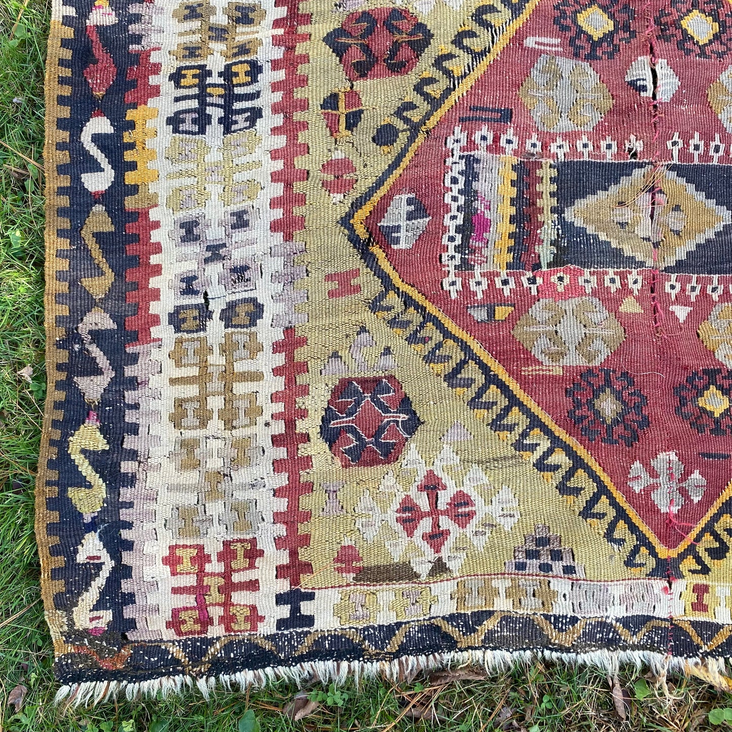 Vintage Rug, 4' x 10' 8 Turkish Kilim