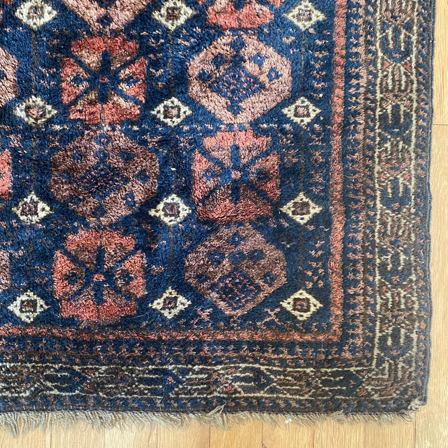 Vintage Rug, 3' 2 x 3' 5 Blue