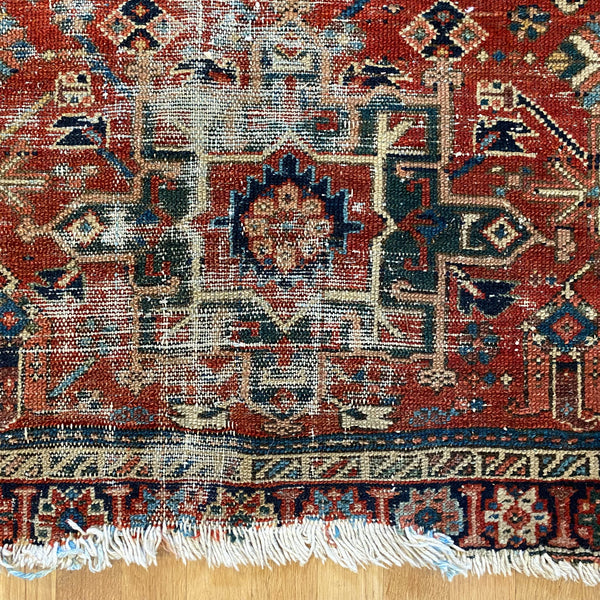 Vintage Rug, 3' 10 x 4' 6 Red Orange