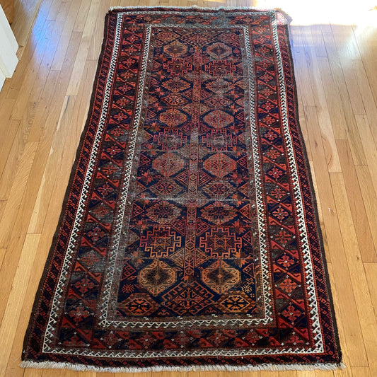 Antique Rug, 3' 5 x 6' 5 Blue