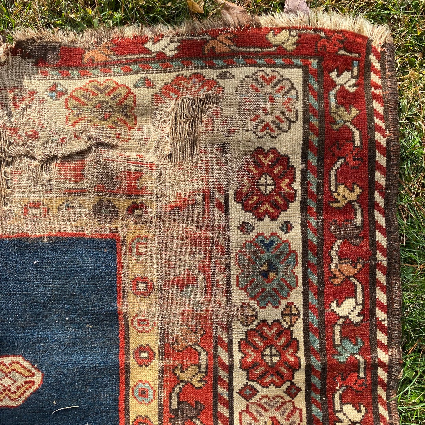 Antique Rug, 3' 5 x 7' 5 Blue