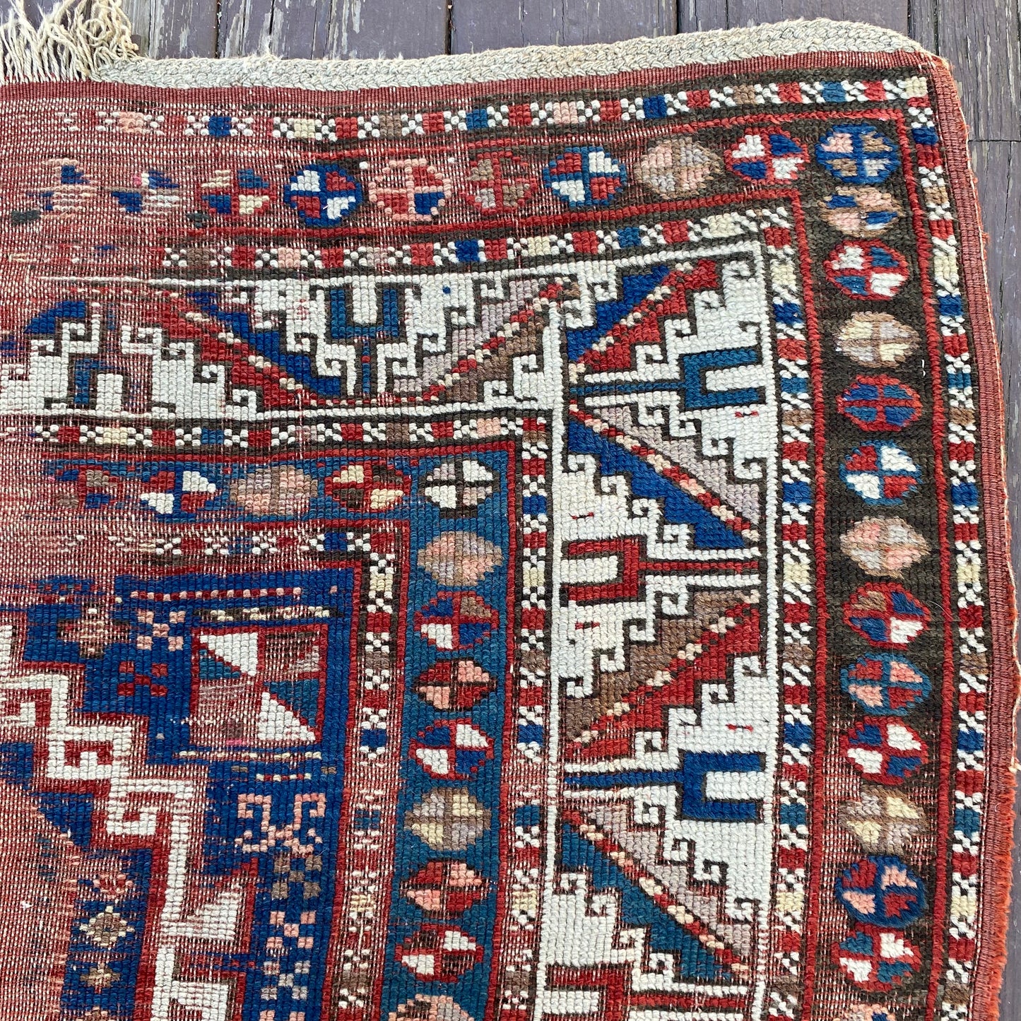 Antique Rug, 4' 5 x 8' 5 Blue