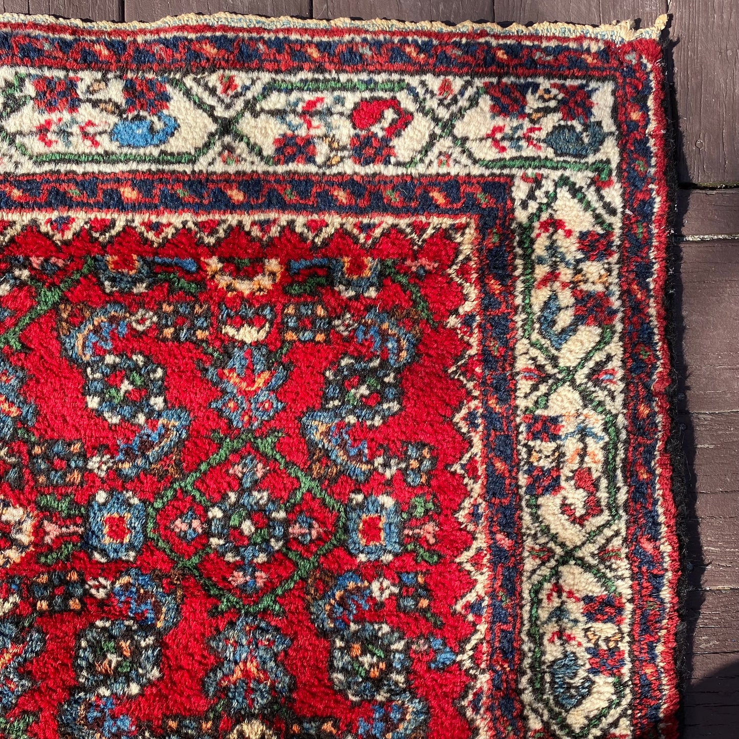 Vintage Rug, 3' 4 x 5' Red