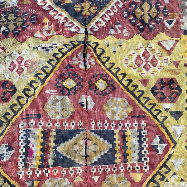 Vintage Rug, 4' x 10' 8 Turkish Kilim