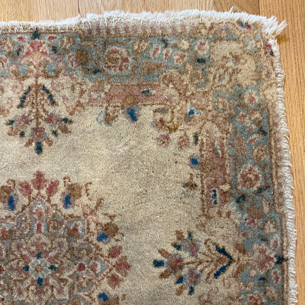 Vintage Rug, 2' x 2' Cream