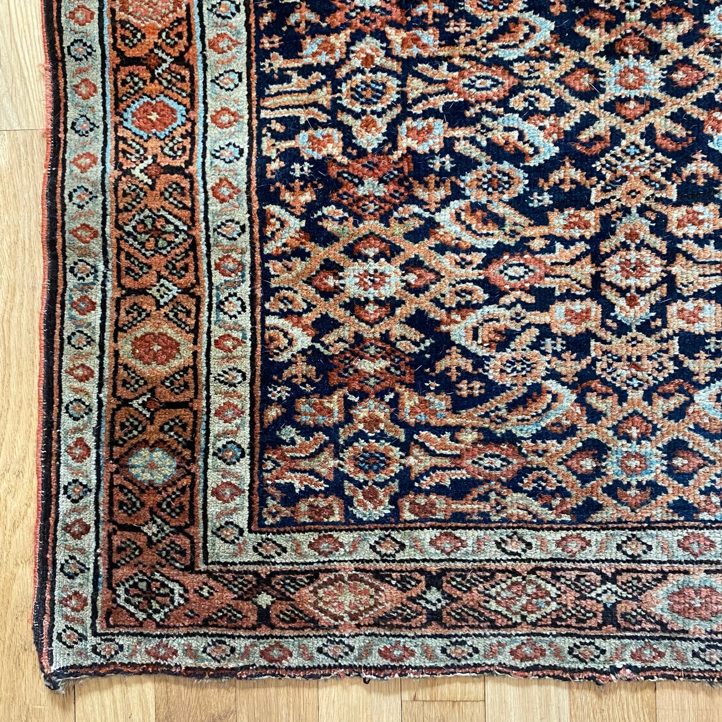 Persian Feraghan Rug, 2' 8 x 3' 2 Navy Vintage