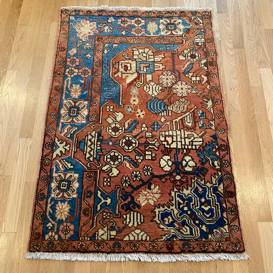 Vintage Rug, 2' 8 x 4' Red