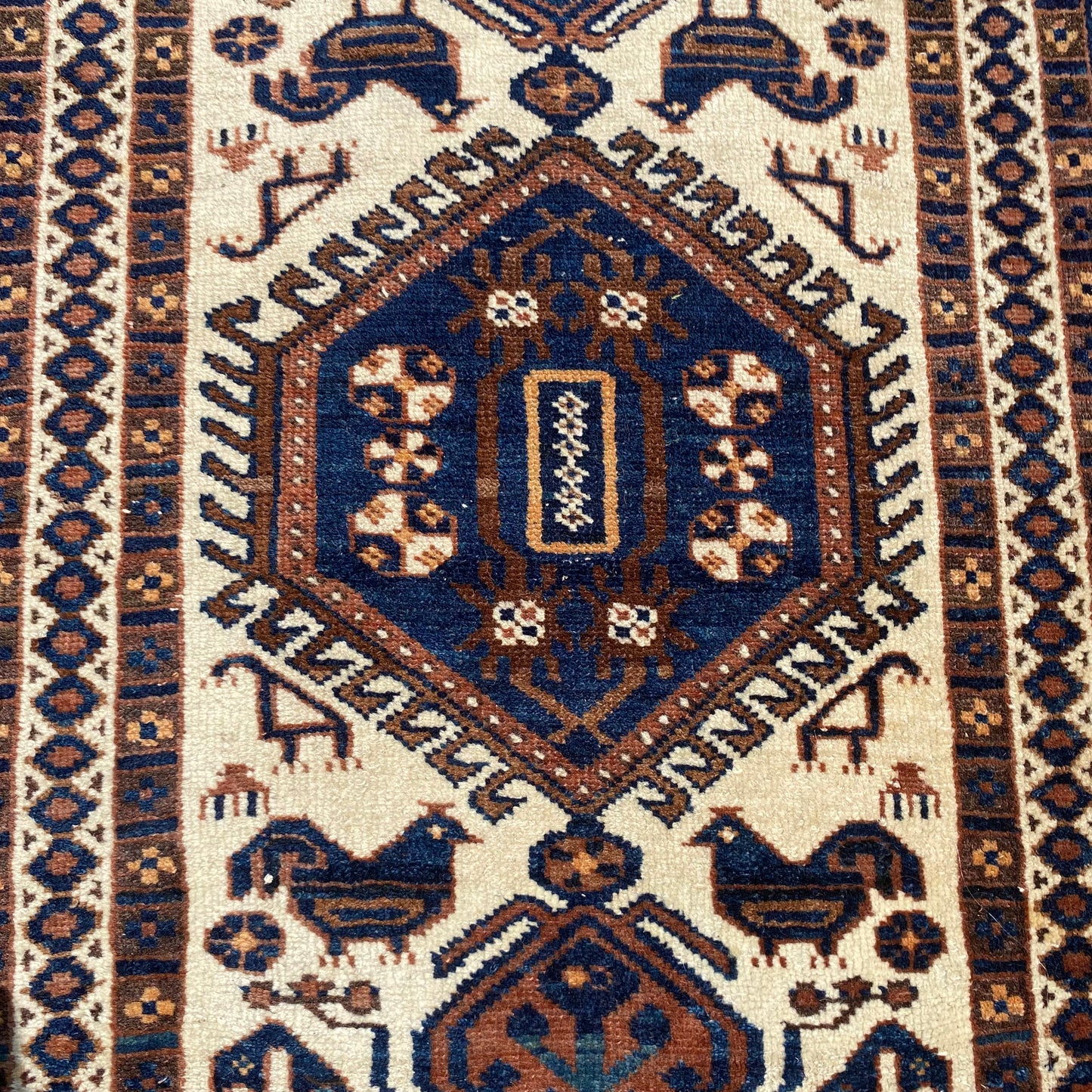 Vintage Rug, 1' 9 x 3' 1 Cream