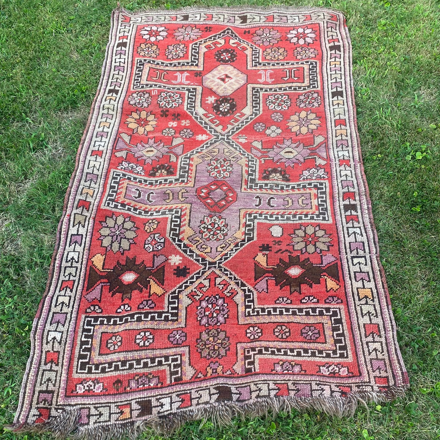 Vintage Rug, 3' 5 x 6' Red