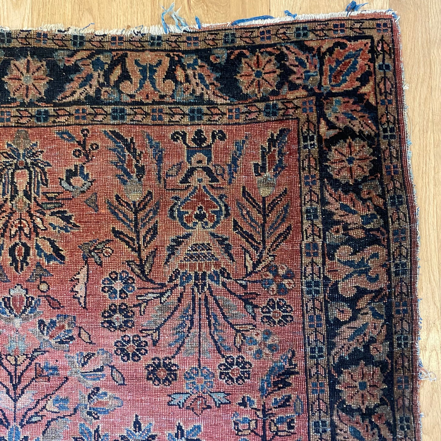 Antique Rug, 3' 7 x 5' Pink