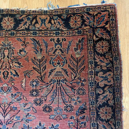 Antique Rug, 3' 7 x 5' Pink