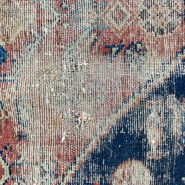 Antique Rug, 4' 1 x 4' 4 Blue