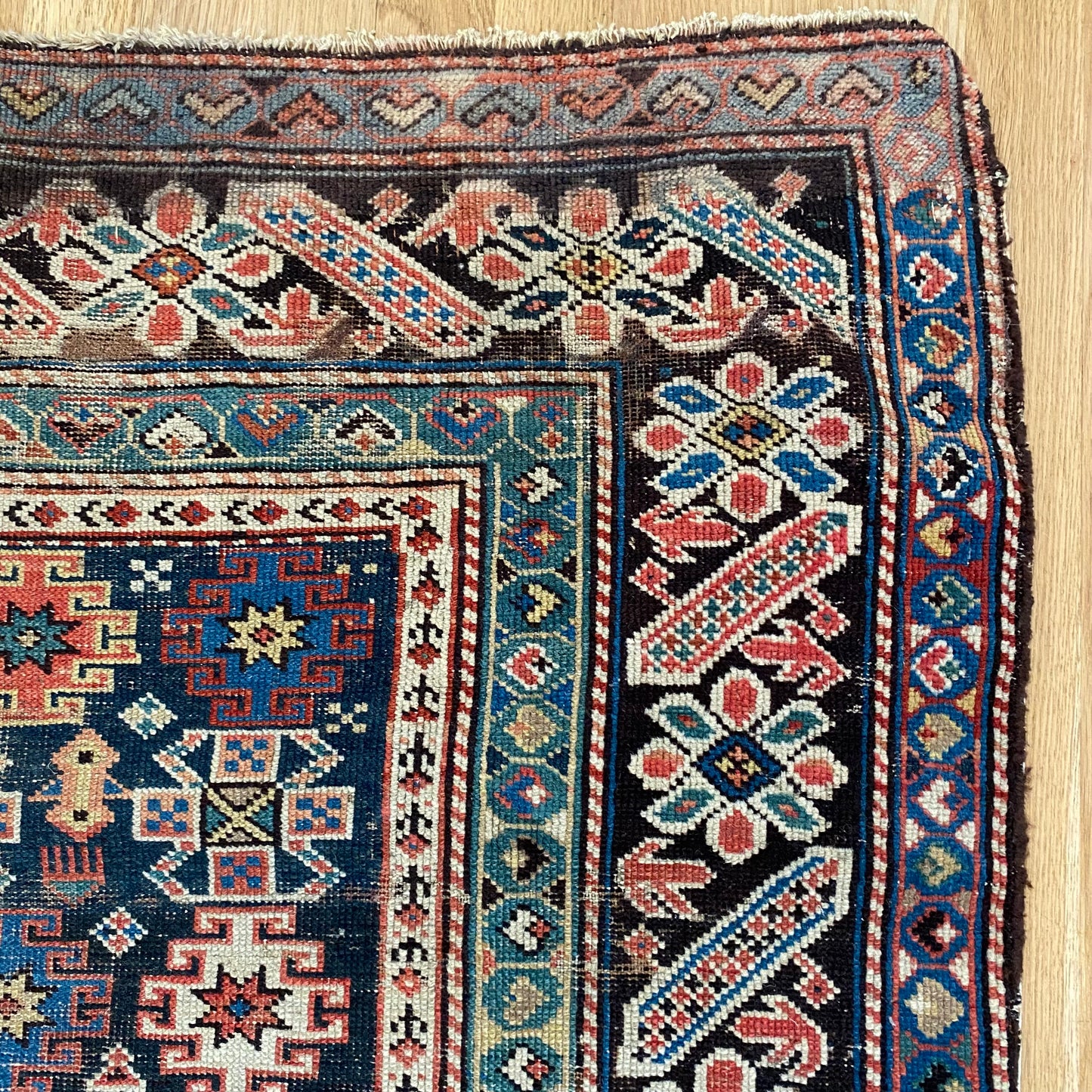 Antique Rug, 3' 4 x 5' Blue