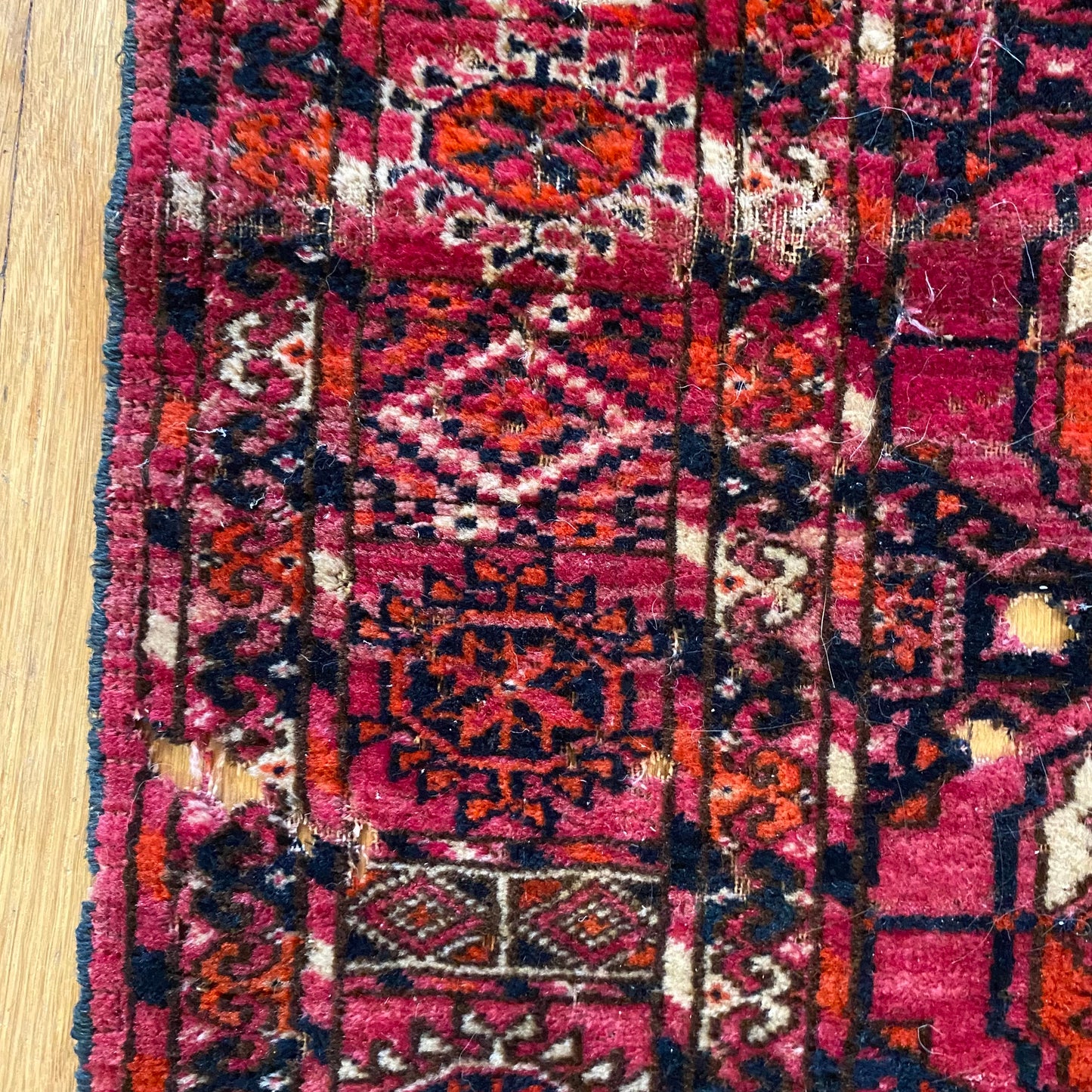 Antique Rug, 3' 5 x 4' 1 Pink Bokhara