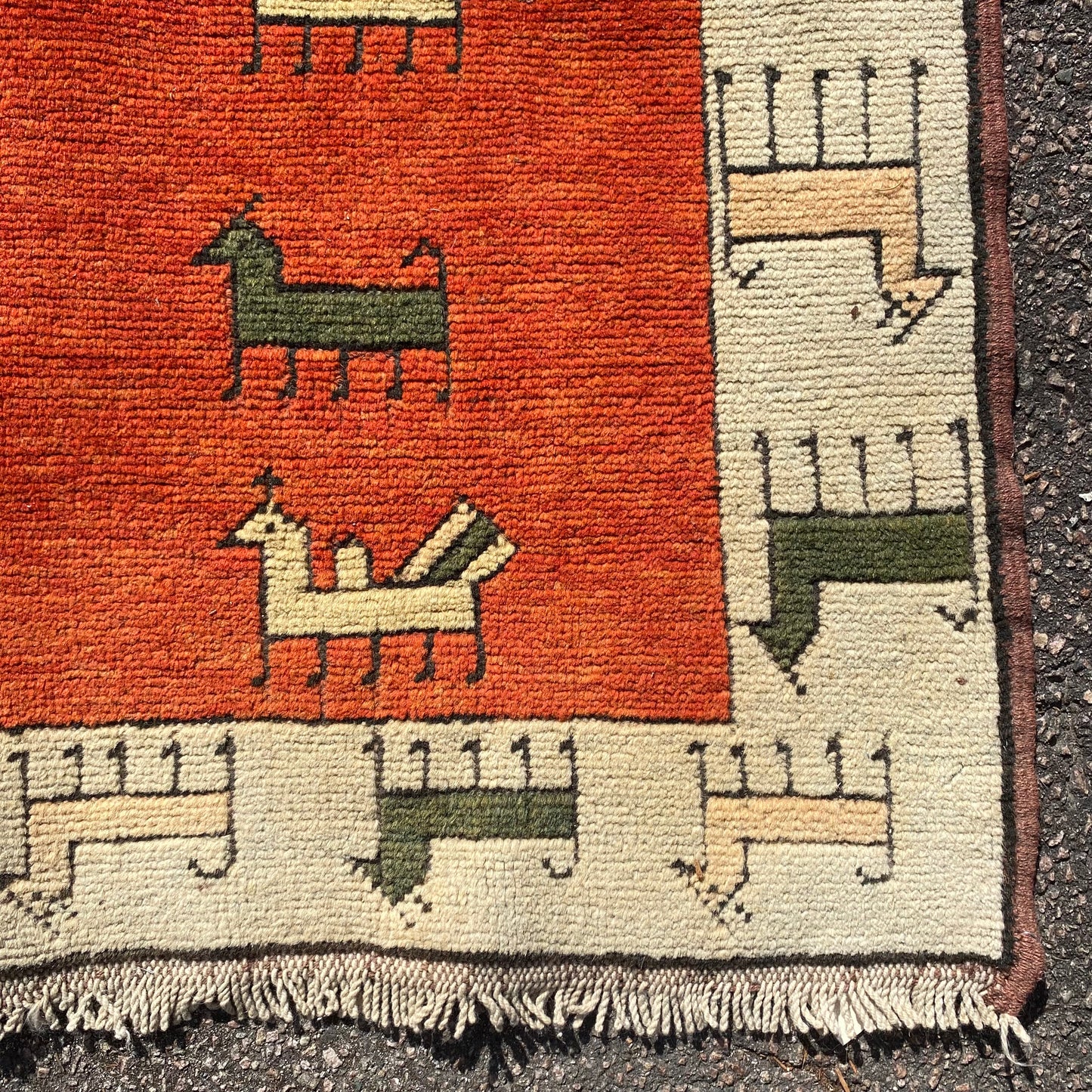 Vintage Rug, 4' 6 x 6' 8 Orange