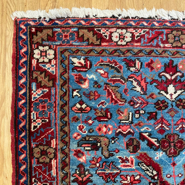 Vintage Rug, 3' 4 x 4' 4 Blue