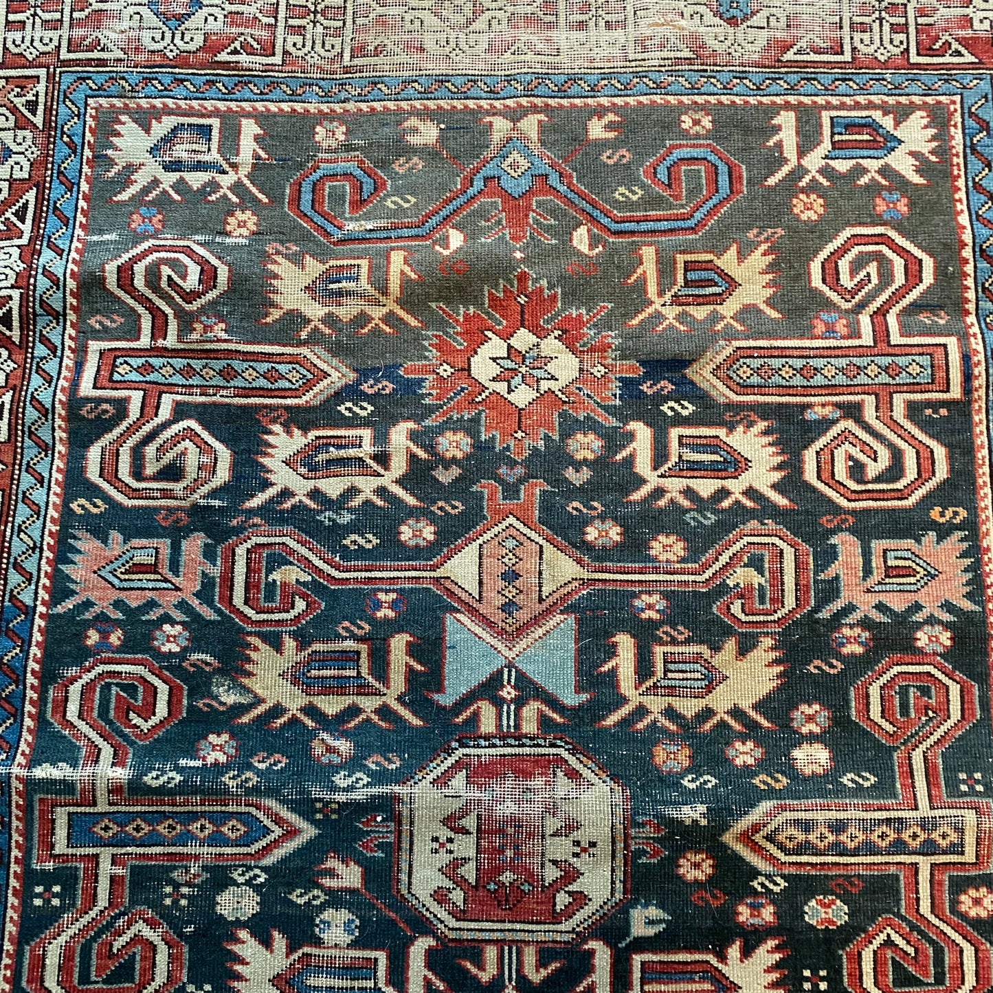 Antique Rug, 3' x 4' 2 Blue