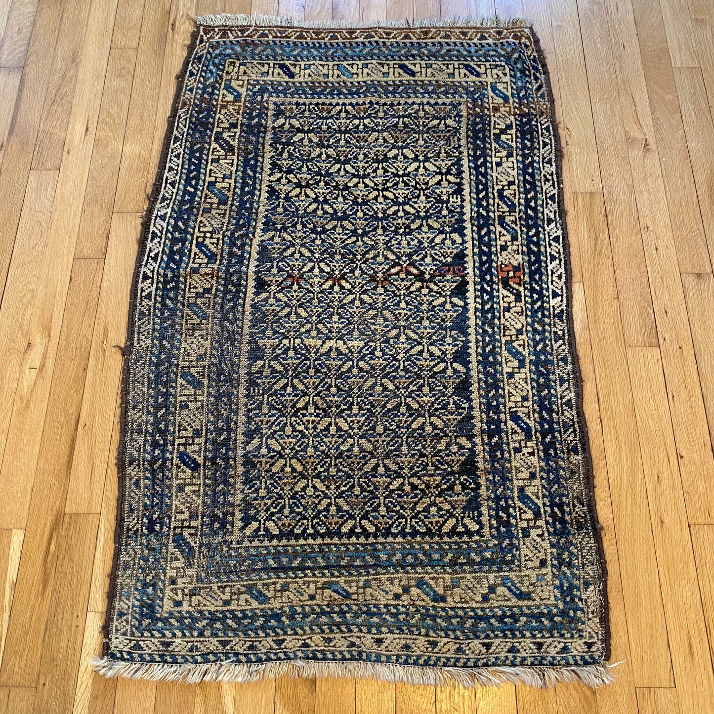 Antique Rug, 2' 7 x 4' 3 Blue - Jessie's Oriental Rugs