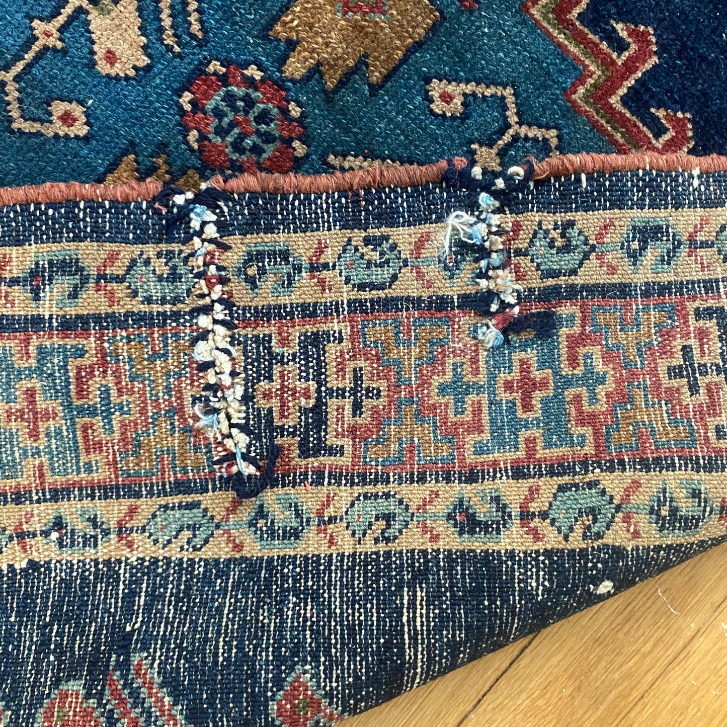 Vintage Rug, 3' x 4' 10 Blue