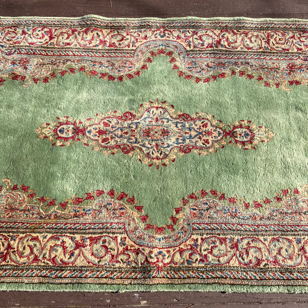 Vintage Rug, 4' 2 x 7' Green