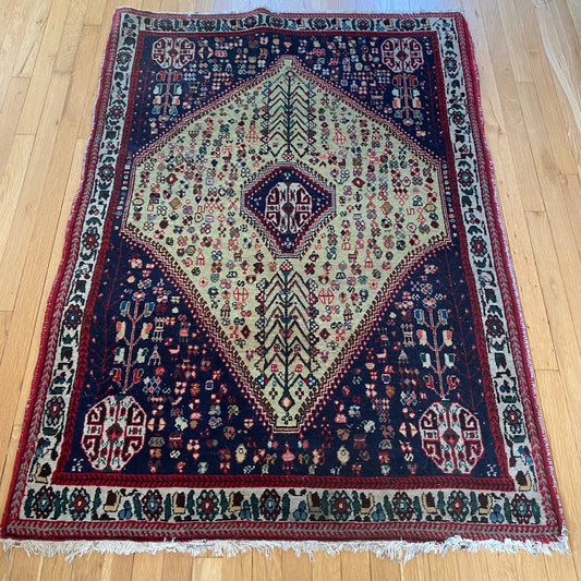 Vintage Rug, 3' 9 x 5' 3 Blue