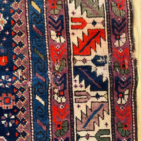 Antique Rug, 3' 7 x 4' 7 Blue