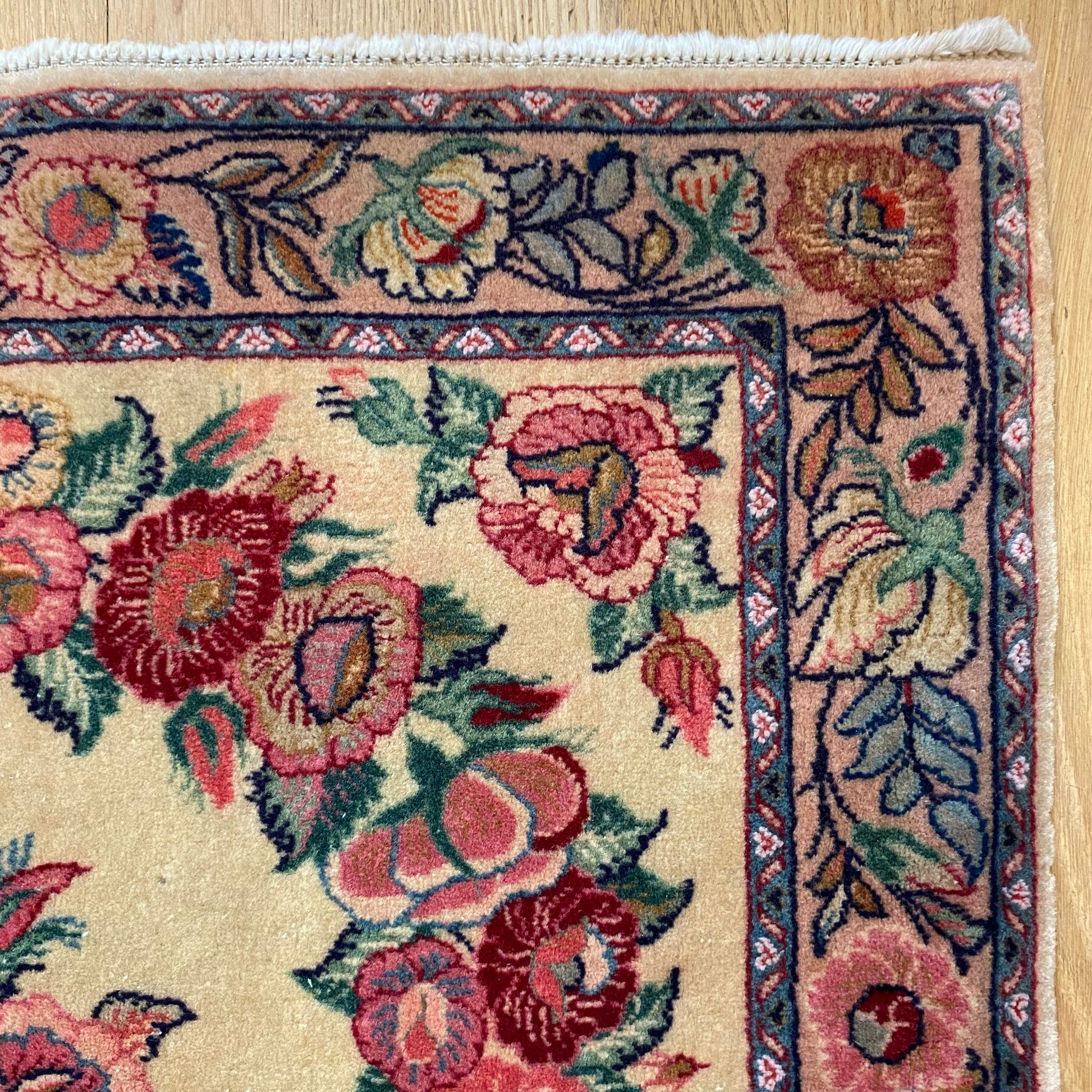 Persian Tabriz Rug, 2' 8 x 2' 2 Vintage Cream - Jessie's Oriental Rugs