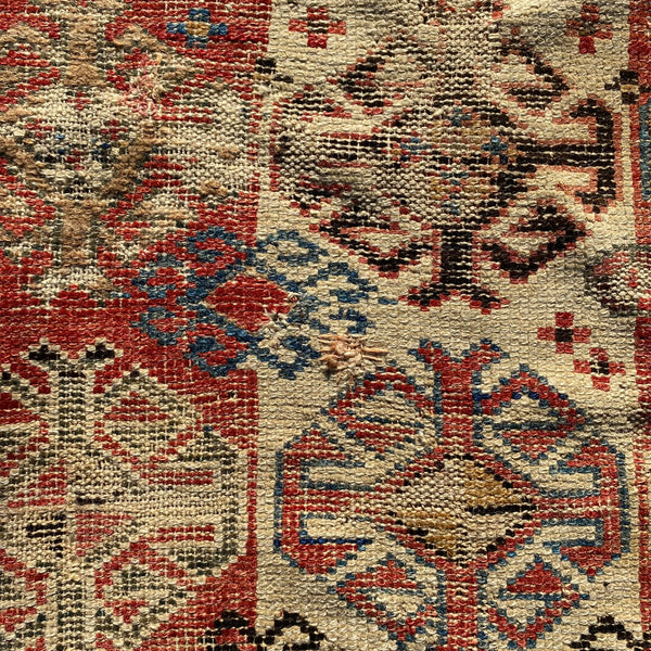 Antique Rug, 3' 5 x 6' 7 Red Brown