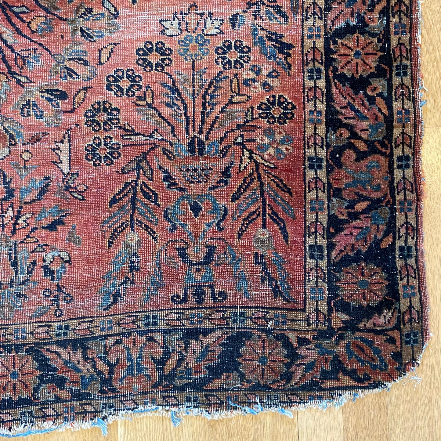Antique Rug, 3' 7 x 5' Pink