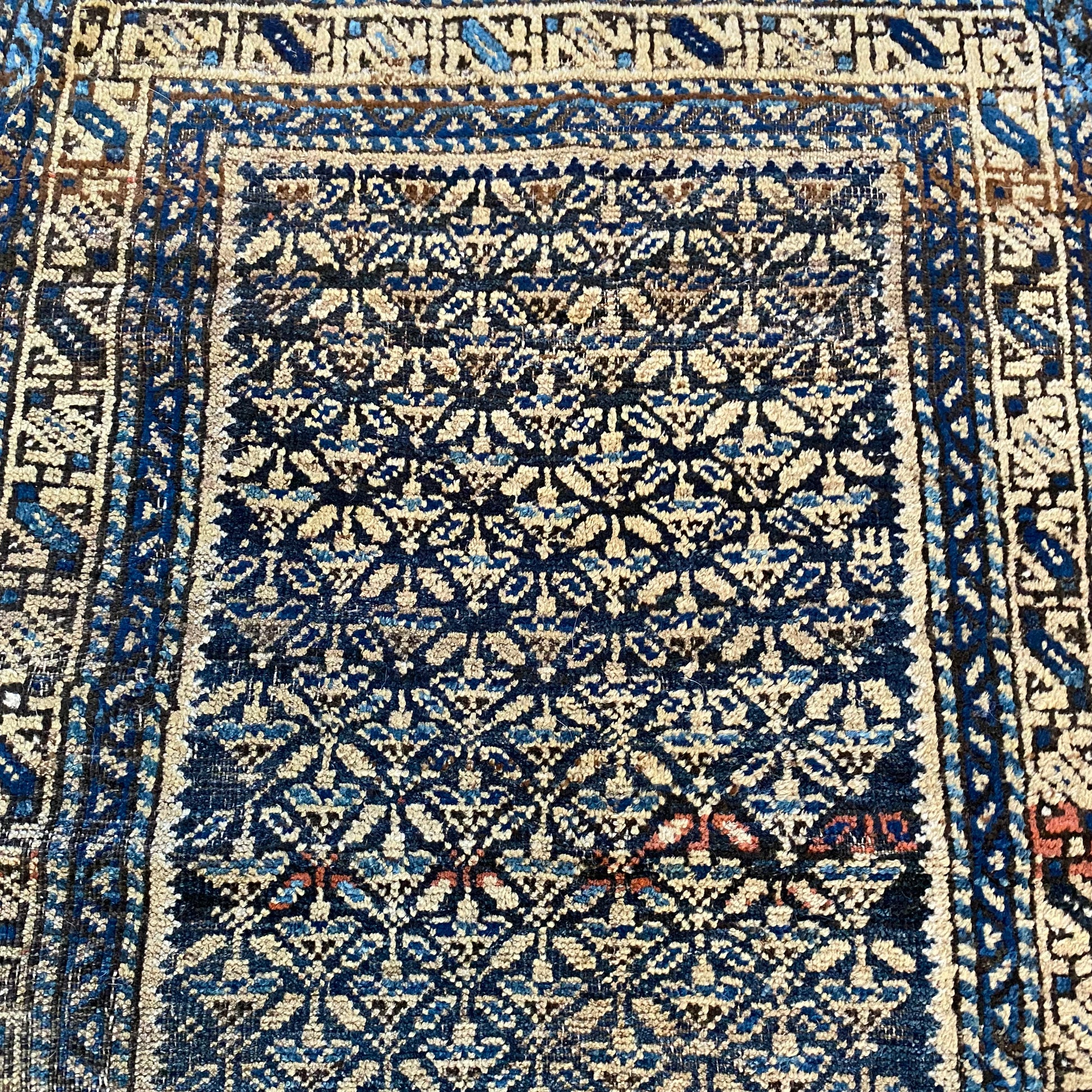 Antique Rug, 2' 7 x 4' 3 Blue - Jessie's Oriental Rugs