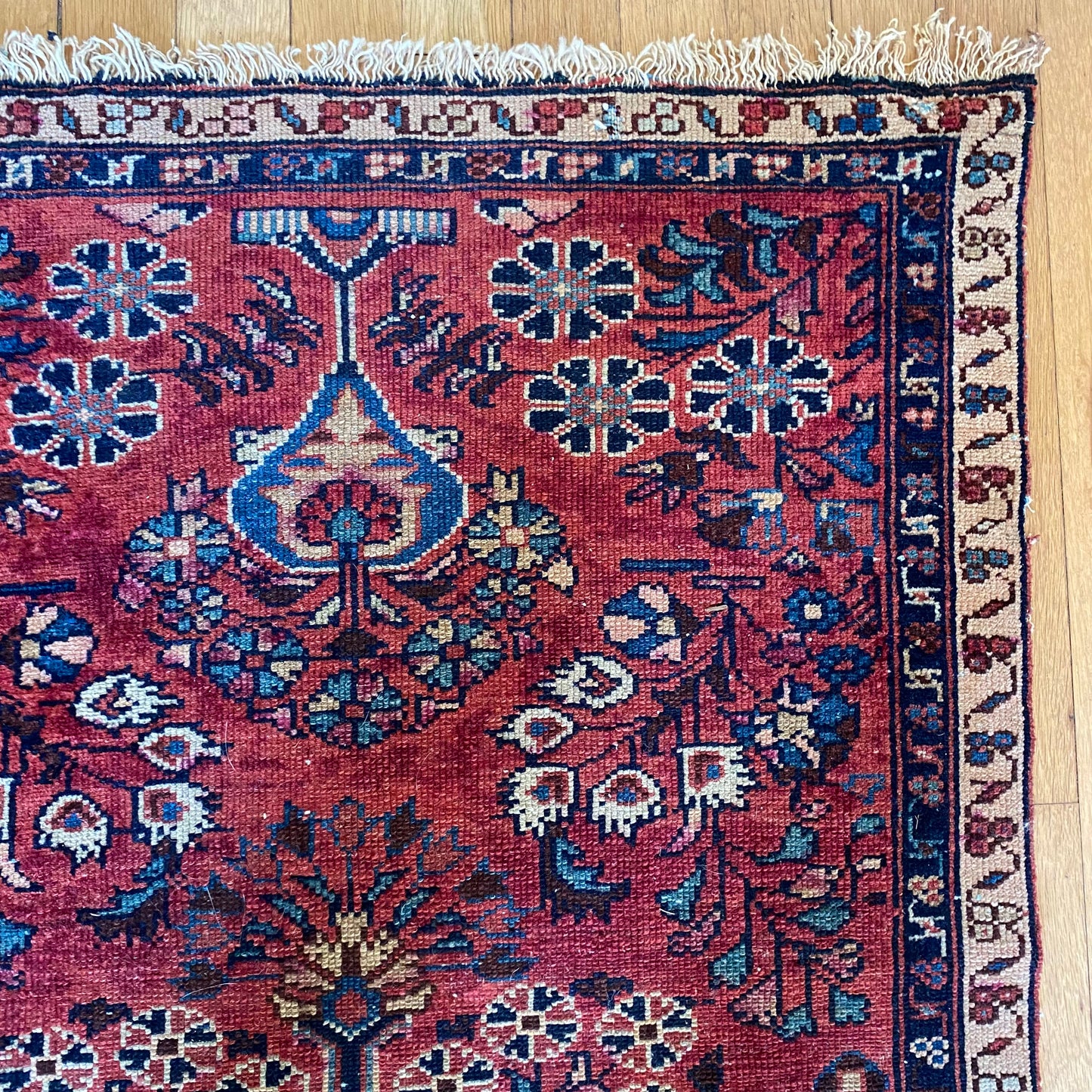 Vintage Rug, 2’ 4 X 4’ 1 Rose Red