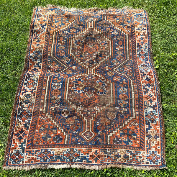 Vintage Rug 4' x 5' 3, Blue