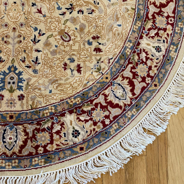 Vintage Rug, 3' 7 x 3' 8 Cream