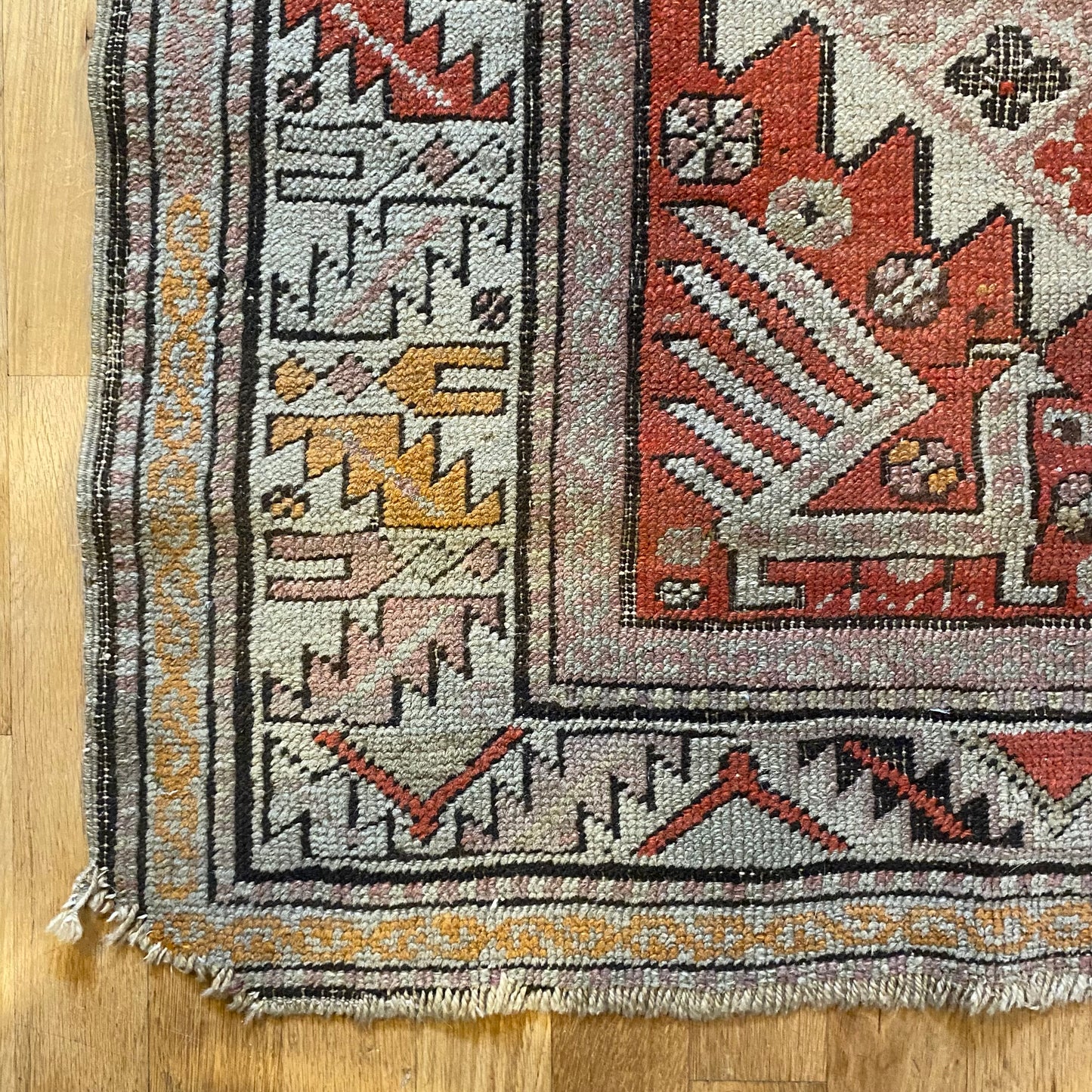 Antique Rug, 3' 4 x 5' 7 Red Orange