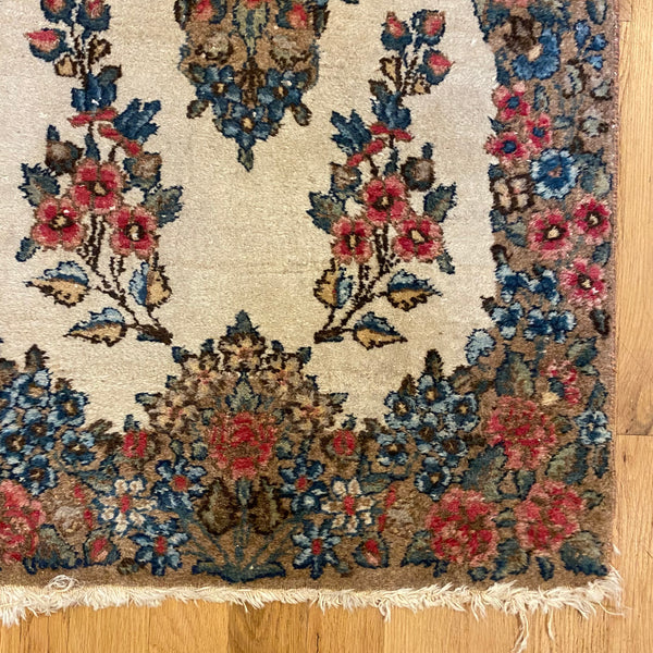 Vintage Rug, 1' 11 x 4' 3 White
