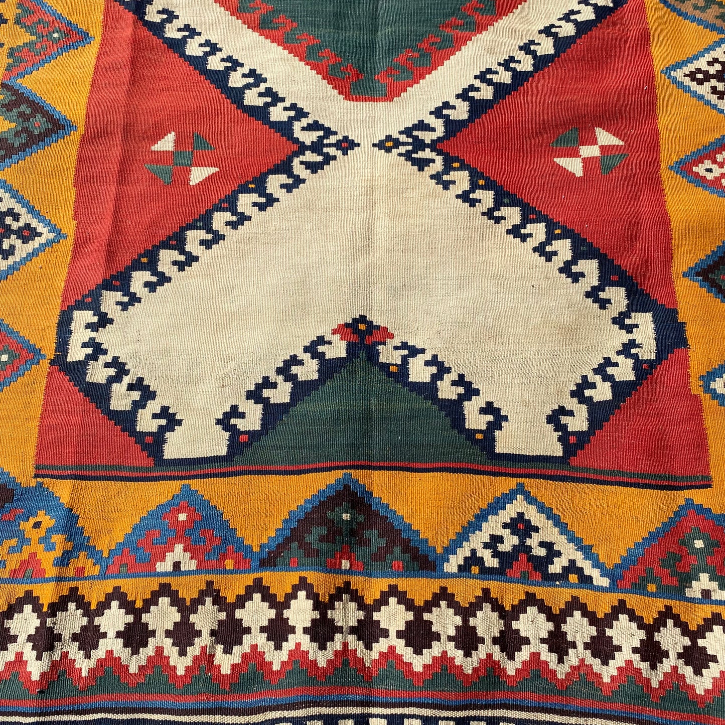 Qashqai Kilim Rug, 4' 10 x 8' 3 Vintage Red