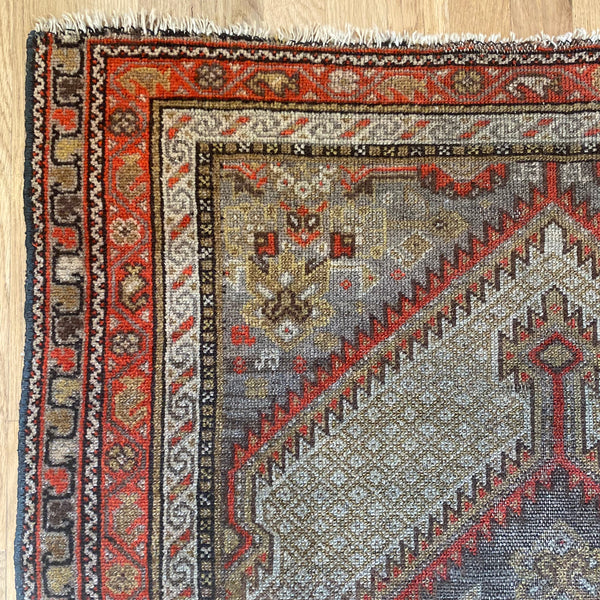 Vintage Rug, 3' 2 x 3' 10 Grey
