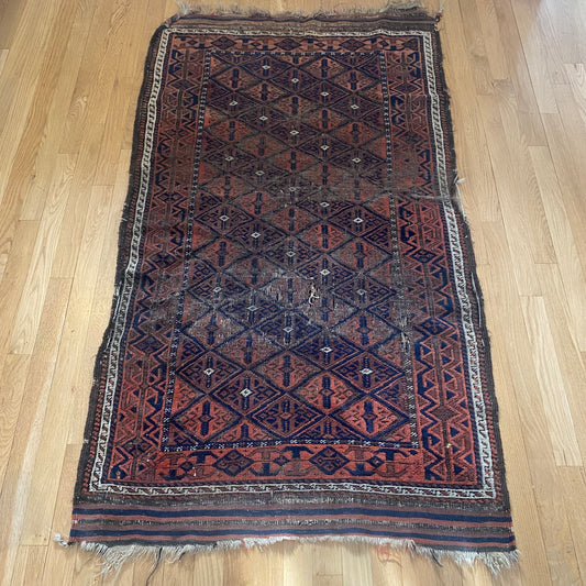 Vintage Rug, 3' 1 x 5' 7 Blue