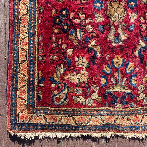 Vintage Rug, 2' 1 x 4' 1 Dark Pink