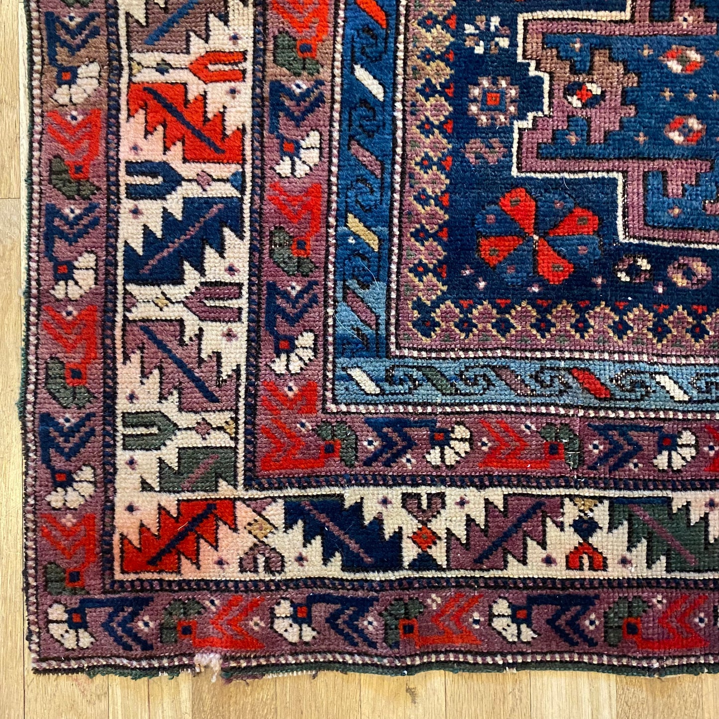 Antique Rug, 3' 7 x 4' 7 Blue