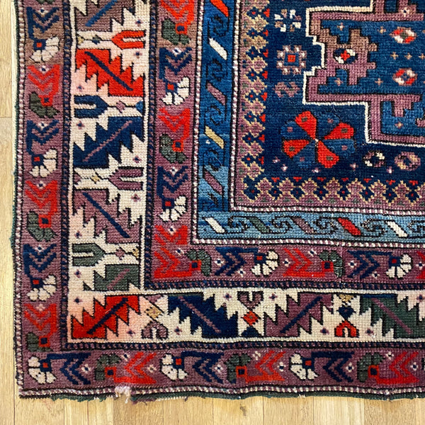 Antique Rug, 3' 7 x 4' 7 Blue