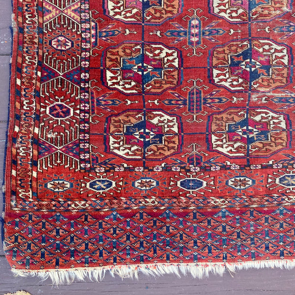 Antique Rug, 3' 3 x 6' 4 Red Brown