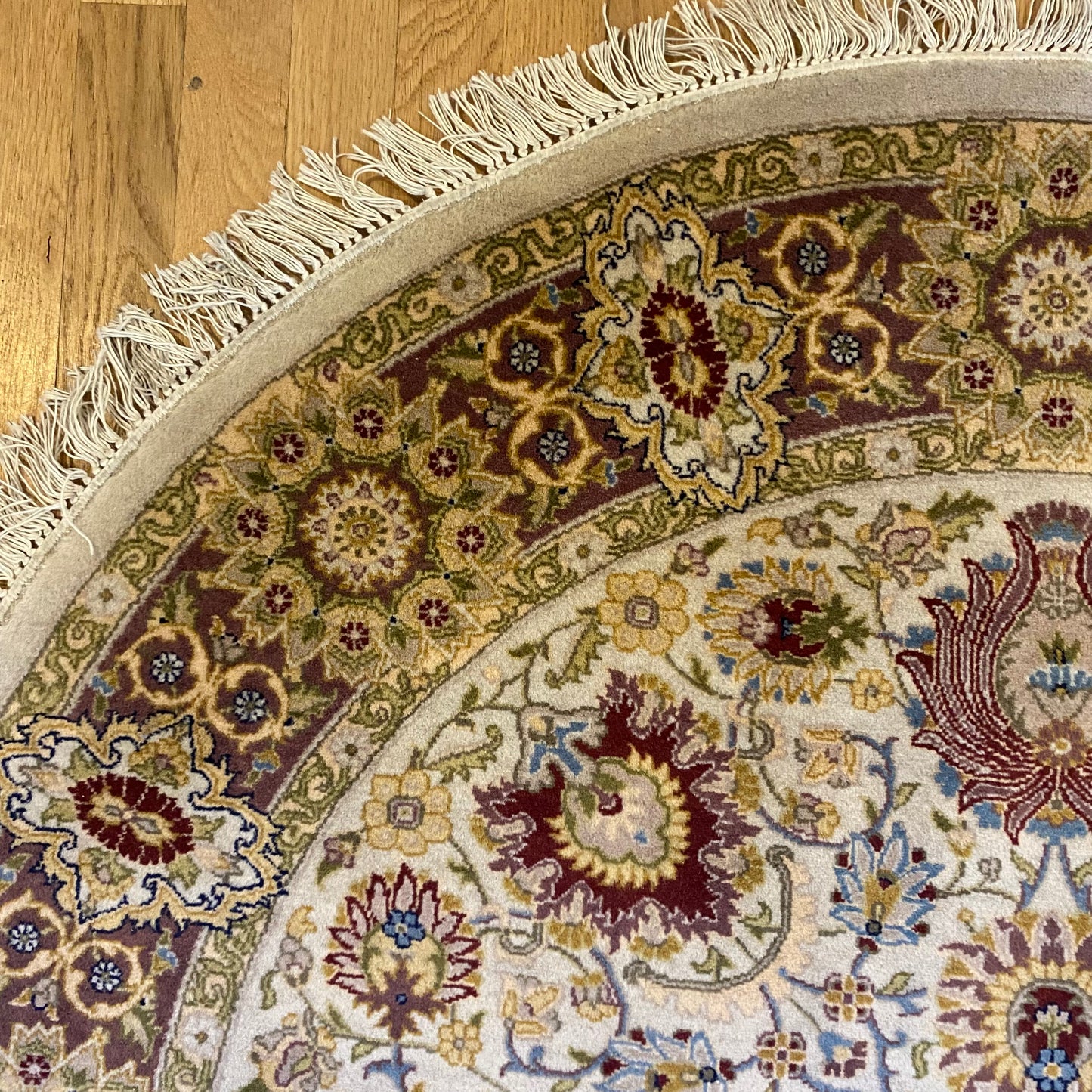 Vintage Rug, 4' 6 x 4' 6 Cream