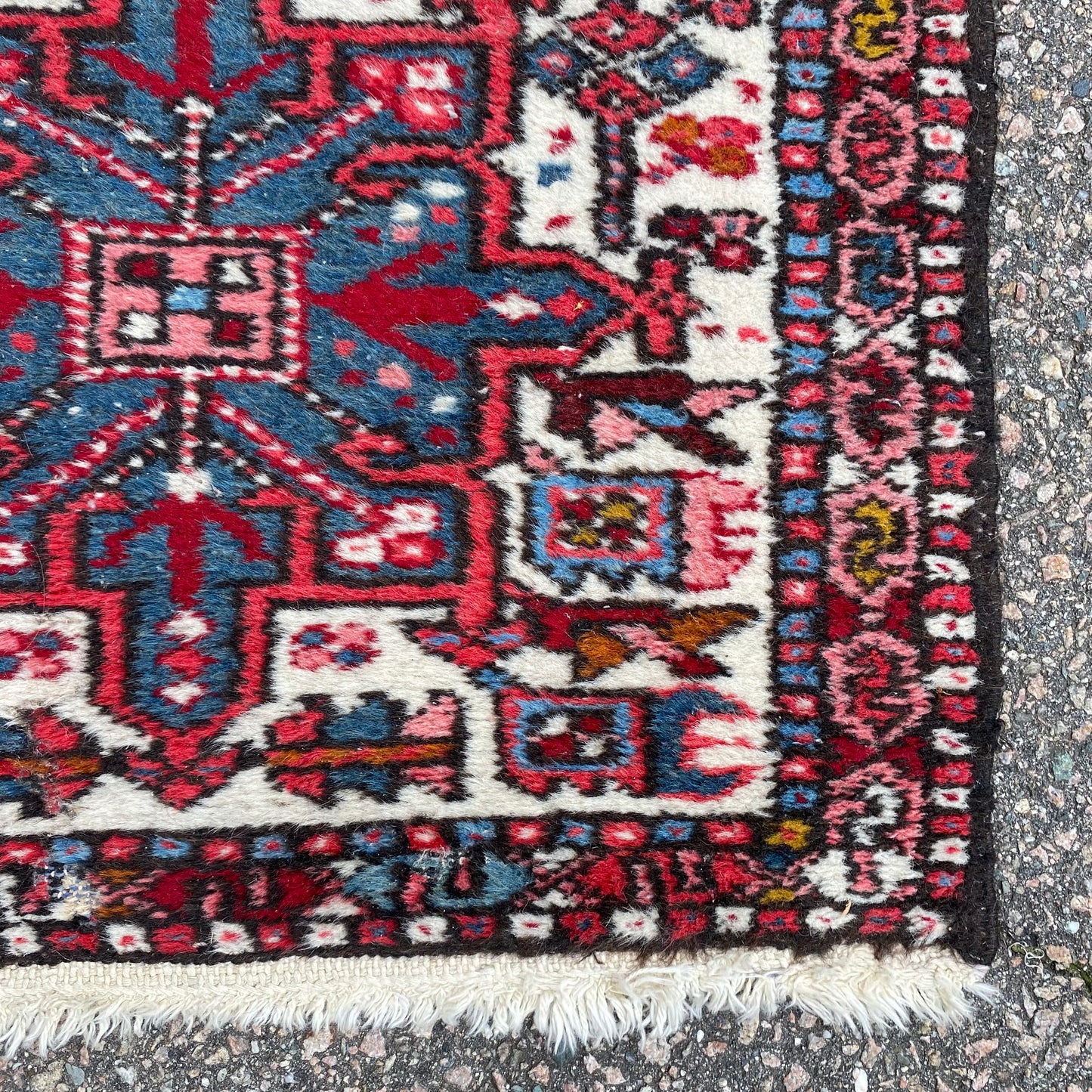 Vintage Rug, 2' x 6' 3 White