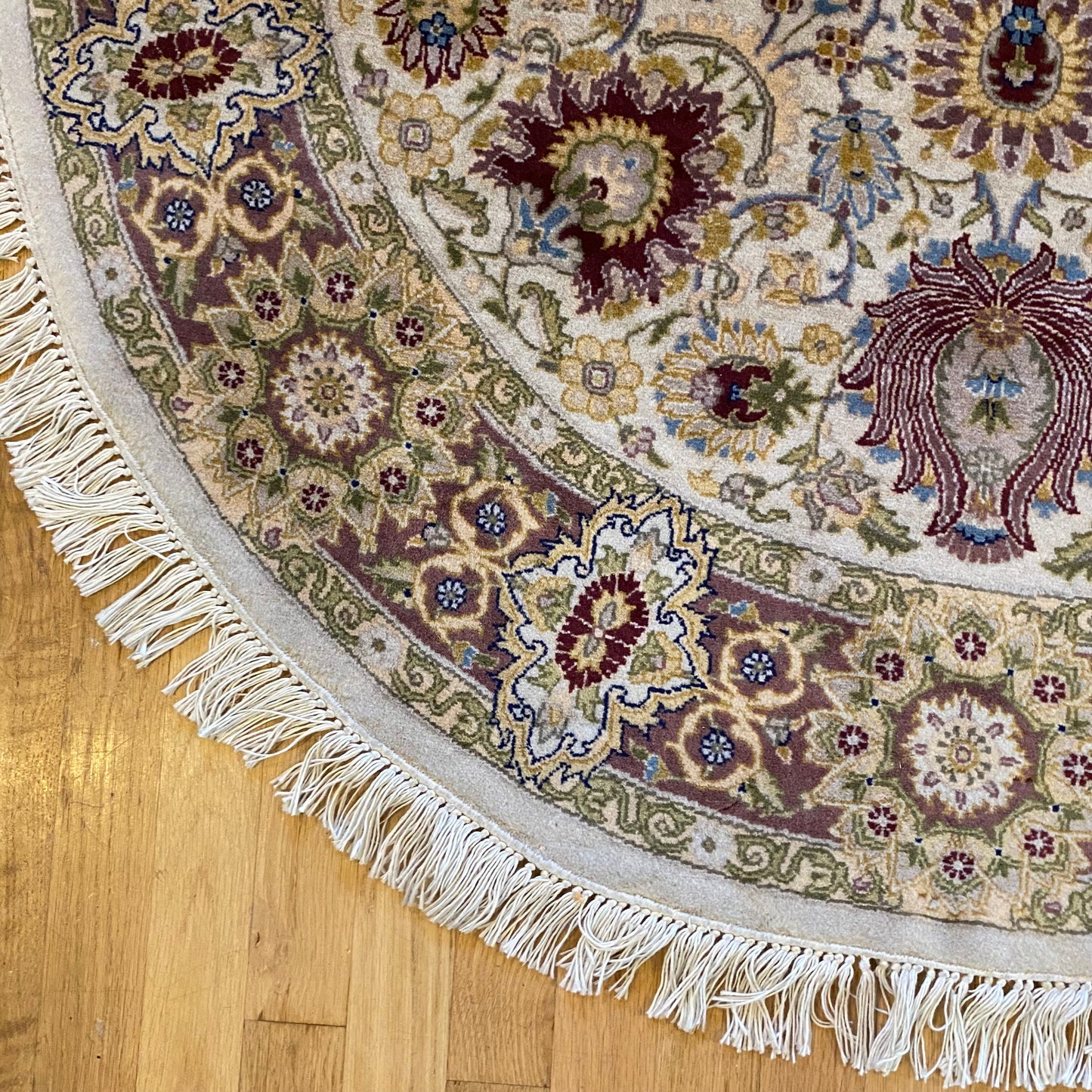 Vintage Rug, 4' 6 x 4' 6 Cream