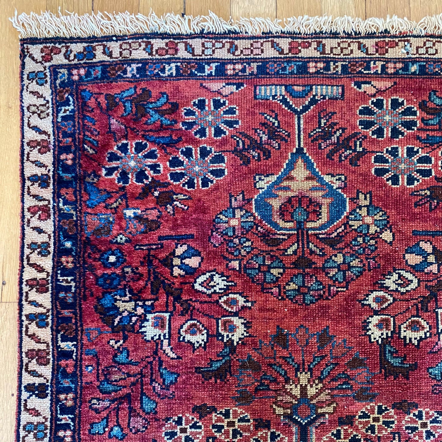 Vintage Rug, 2’ 4 X 4’ 1 Rose Red