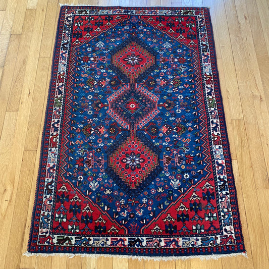 Vintage Rug, 2' 9 x 4' 3 Blue
