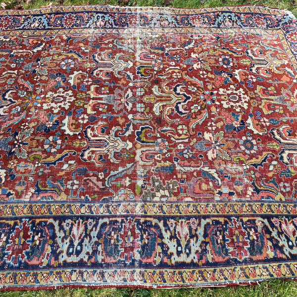 Vintage Rug, 7' 2 x 8' 8 Red