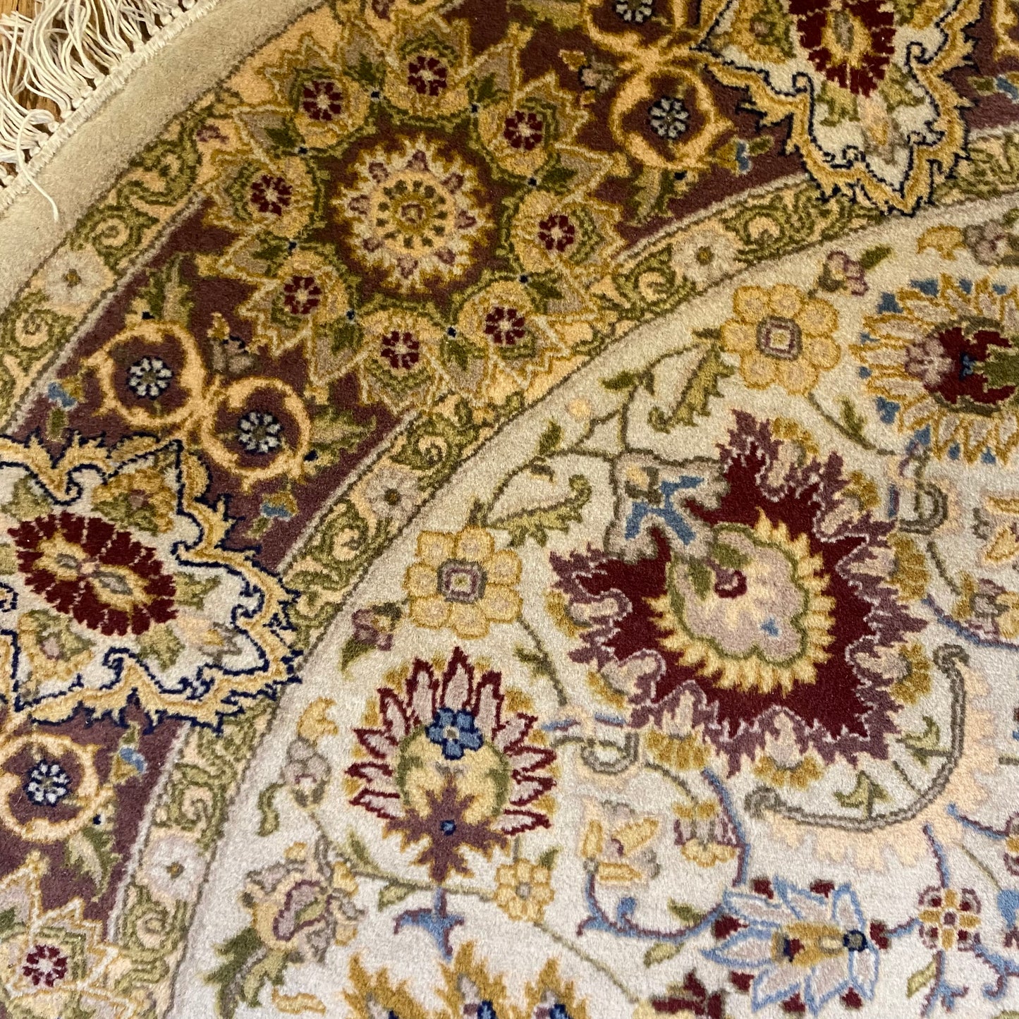 Vintage Rug, 4' 6 x 4' 6 Cream